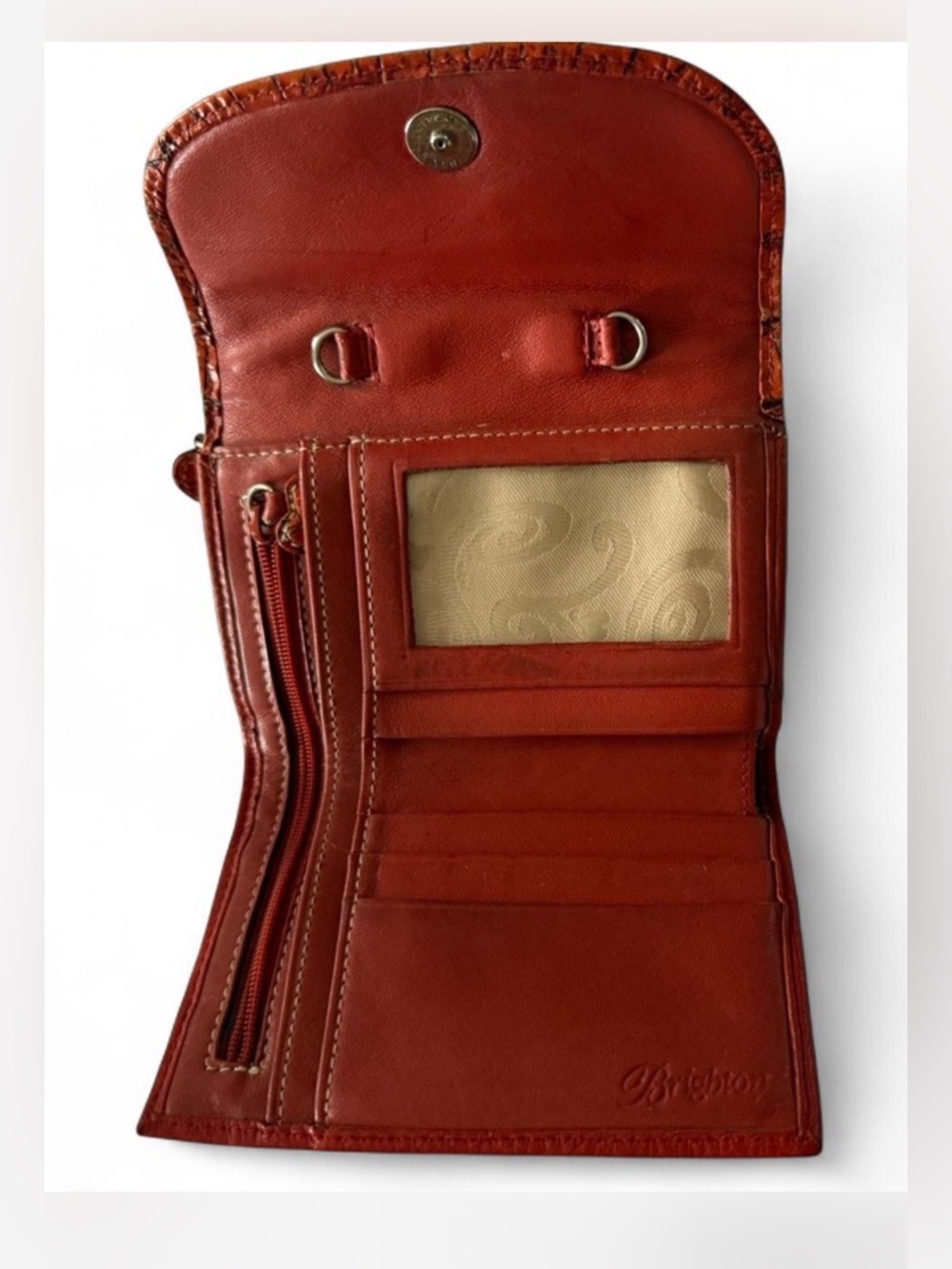 Brighton | Bags |wallet

 Women’s  Orange Croc-Texture Leather - Picture 3 of 11